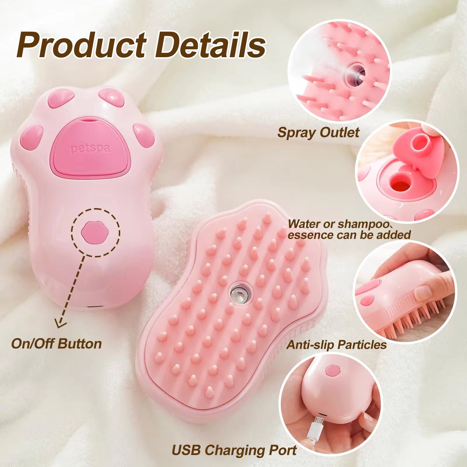 3 in 1 Cat Steam Brush 