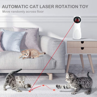 Cat Laser Toy - Automatic Placing, High-5 Circling Ranges, 3 Modes, USB Interactive Toy for Cats & Dogs - Indoor Training & Exercise