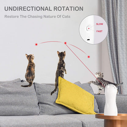 Cat Laser Toy - Automatic Placing, High-5 Circling Ranges, 3 Modes, USB Interactive Toy for Cats & Dogs - Indoor Training & Exercise