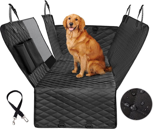 100% Waterproof Back Seat Pet Cover for Dogs with Mesh Window